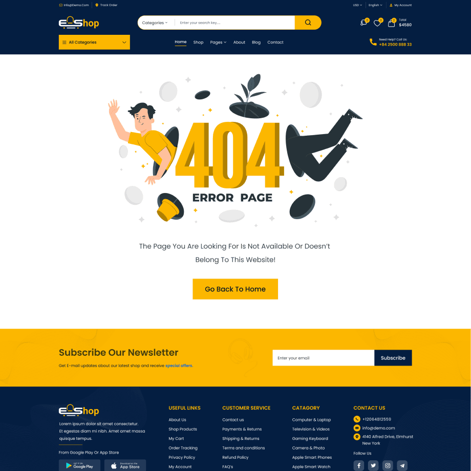 e-shopi home page demo