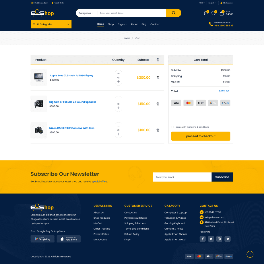 e-shopi home page demo